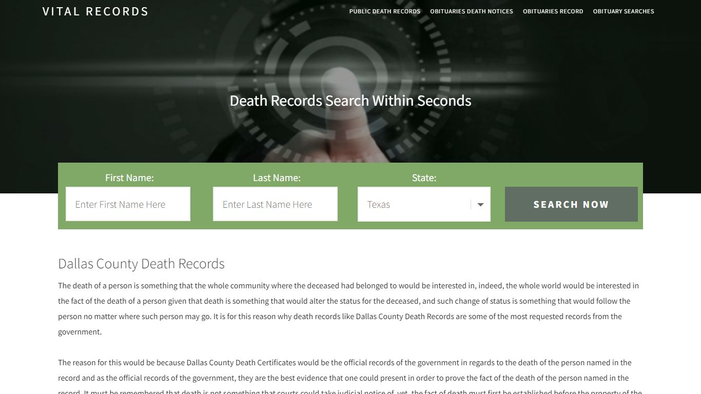 Dallas County Death Records | Enter Name and Search|14 Days Free